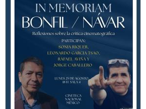 La Cineteca Nacional y el IMCINE harán un homenaje a Carlos Bonfil y José Xavier Návar con un conversatorio gratuito